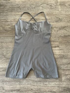 PacSun Gray Cross-Back Bodysuit Romper